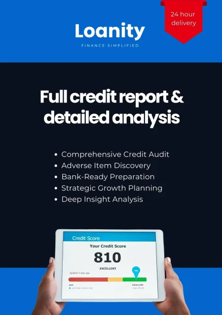 credit report and analysis cover Full credit report and analysis